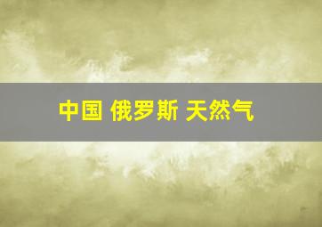 中国 俄罗斯 天然气